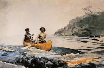 Winslow Homer : Entering the First Rapid